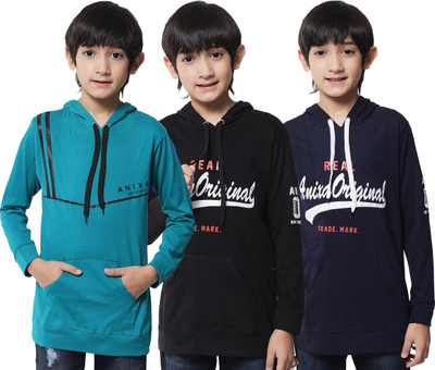 Fit N Fame Boys Printed Cotton Blend Regular T Shirt(Multicolor, Pack of 3)