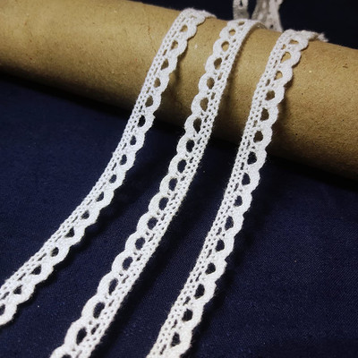 Mezin Cotton Small Crosia Gpo Lace Border for Kurtis, Dupatta, Bag, Craft Decorations (White-9mtr) Lace Reel(Pack of 1)
