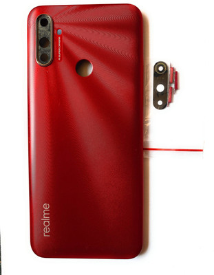 Spares4ever Realme Realme Narzo 10A Red Back Panel(Red)