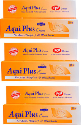 HAPDCO AQUI PLUS CREAM FOR ACNE,PIMPLES & BLACKHEADS 25 G-PACK OF 3(150 g)