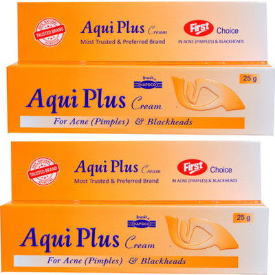 HAPDCO AQUI PLUS CREAM FOR ACNE,PIMPLES & BLACKHEADS 25 G-PACK OF 2(100 g)
