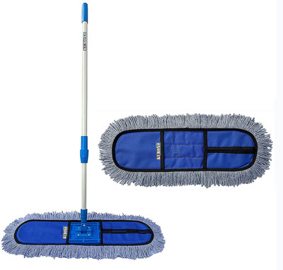 KUROXO Heavy Duty Wet and Dry Mop 18 INCH Set 1 WITH Extra Refill) Flat Mop(Multicolor)