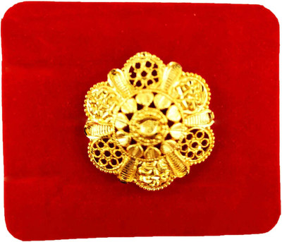 manohar One Gram Gold Plated Adjustable Free size Golden Finger Ring (MG596 R) Brass Gold Plated Ring