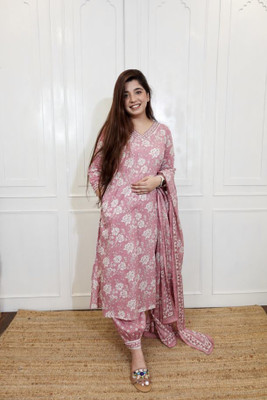 hustle bustle Floral Print Kurta, Trouser/Pant & Dupatta Set