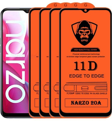 RUAM Edge To Edge Tempered Glass for REALME NARZO 20A(Pack of 4)