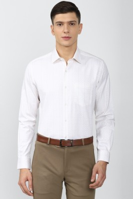 VAN HEUSEN Men Checkered Formal White Shirt