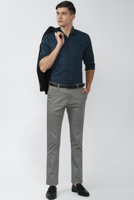 VAN HEUSEN Men Printed Casual Dark Blue Shirt