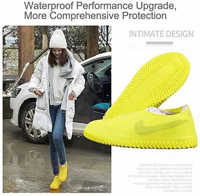 QZRAGWI Reusable Rainproof Silicon Waterproof Shoe Cover Silicone Multicolor Boots Shoe Cover, Flat Shoe Cover, High Ankle Shoe Cover, Toes Shoe Cover(free Pack of 1)