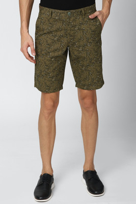 VAN HEUSEN Solid Men Green Regular Shorts