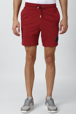 VAN HEUSEN Solid Men Red Regular Shorts