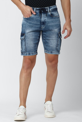 PETER ENGLAND Solid Men Dark Blue Regular Shorts