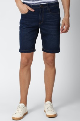 PETER ENGLAND Solid Men Dark Blue Denim Shorts