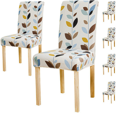 HOUSE OF QUIRK Polyester Abstract 1 Seater Chair Cover(White Pack of 6)