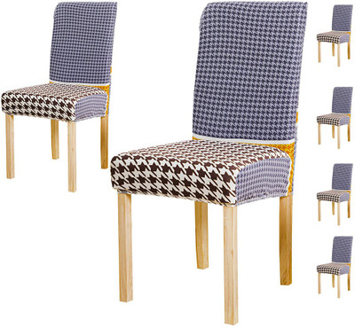 HOUSE OF QUIRK Polyester Abstract 1 Seater Chair Cover(Black Pack of 6)