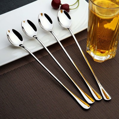 Convay Long Handle Stirring Ice set 4 Stainless Steel Ice Tea Spoon, Ice-cream Spoon, Measuring Spoon Set(Pack of 4)