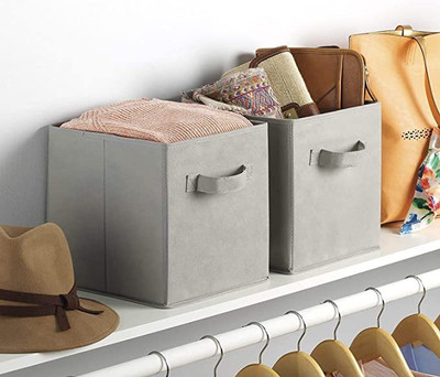 KRISHNA Shelf Organizers grey 2 Closet Divider(Fabric)