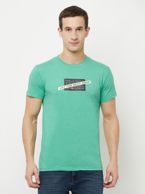 Octave Graphic Print Men Round Neck Green T-Shirt