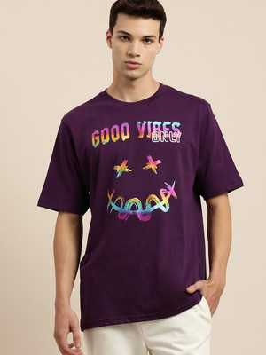 DIFFERENCE OF OPINION Graphic Print Men Round Neck Purple T-Shirt