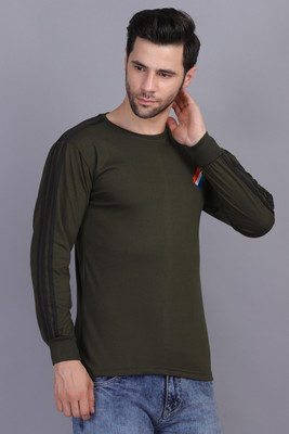 Jaksoxfast Printed Men Round Neck Dark Green T-Shirt