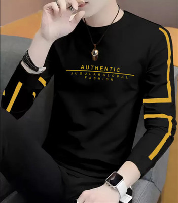 JUGULAR Printed Men Round Neck Black T-Shirt