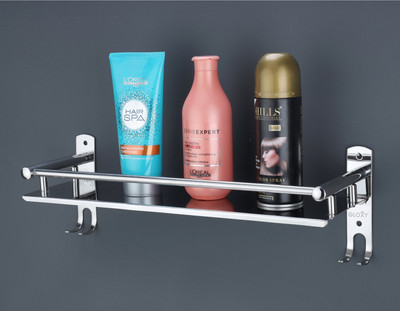 GLOXY by GLOXY Kitchen Shelf/Bathroom Shelf and Rack/Bathroom Accessories Chrome Finish Silver Towel Holder(Stainless Steel)