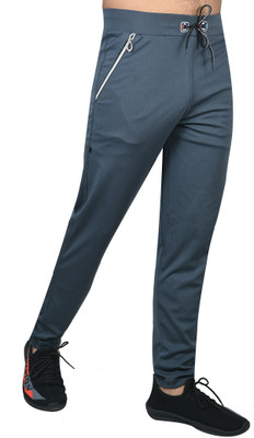 KHOZI Solid Men Grey Track Pants