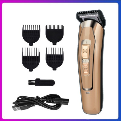 Geemy Professional Cordless Rechargeable Trimmer for Men & Women wit Speed Adjust Trimmer 45 min  Runtime 4 Length Settings(Gold)