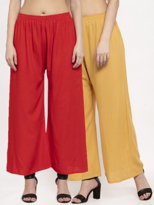 MIAZ LIFESTYLE Relaxed Women Maroon, Yellow Trousers