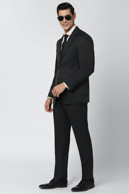 PETER ENGLAND Regular Fit Men Black Trousers