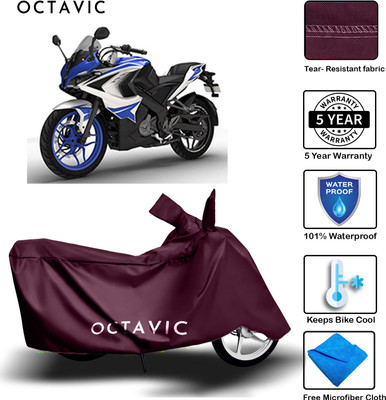 octavic Waterproof Two Wheeler Cover for Bajaj(Pulsar RS 200, Maroon)