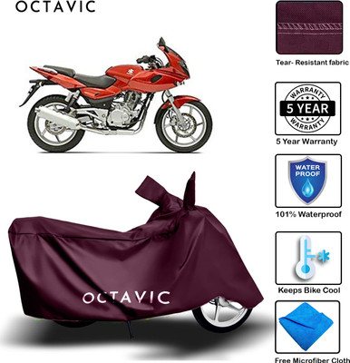 AUTOCAD Waterproof Two Wheeler Cover for Bajaj(Pulsar 220 DTS-i, Maroon)