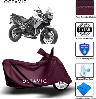 AUTOCAD Waterproof Two Wheeler Cover for Triumph(Tiger 800 XR, Maroon)