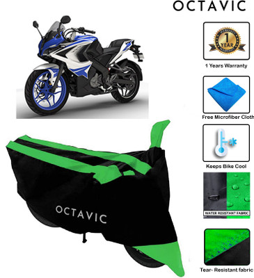octavic Waterproof Two Wheeler Cover for Bajaj(Pulsar RS 200, Green)