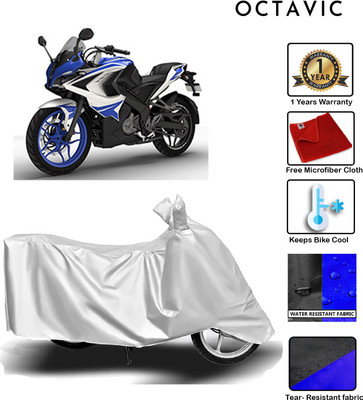 octavic Waterproof Two Wheeler Cover for Bajaj(Pulsar RS 200, Silver)