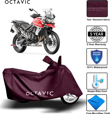 AUTOCAD Waterproof Two Wheeler Cover for Triumph(Tiger 800 XCA, Maroon)