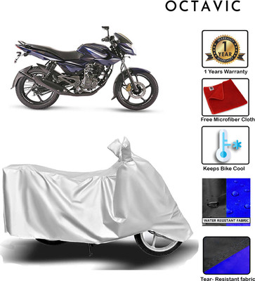 octavic Waterproof Two Wheeler Cover for Bajaj(Pulsar 135 LS DTS-i, Silver)