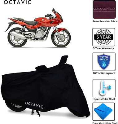 AUTOCAD Waterproof Two Wheeler Cover for Bajaj(Pulsar 220 DTS-i, Black)