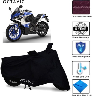 AUTOCAD Waterproof Two Wheeler Cover for Bajaj(Pulsar RS 200, Black)