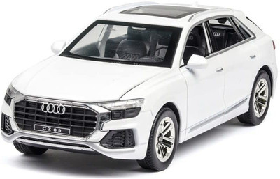Akvanar 1:24 Scale big Die-Cast Metal car toy Q8 6 Openable Doors Light Sound multicolo(White, Pack of: 1)