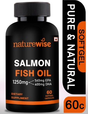 Naturewise Organic Salmon Fish Oil Omega-3 1000mg, 180mg EPA, 120mg DHA(60 Capsules)