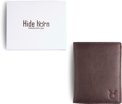 Hide horn Men Casual, Formal, Ethnic, Evening/Party, Travel, Trendy Brown Genuine Leather Wallet(14 Card Slots)