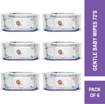 HIMALAYA GENTLE BABY WIPES 72'S WITH LID (PO6)(6 Wipes)
