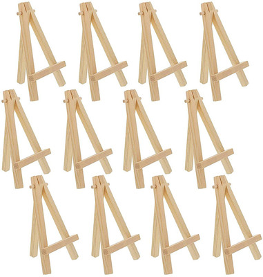 PRANSUNITA Mini Wooden Display Easel Size 6 inches - A-Frame Display Stand Pack of 10 pcs
