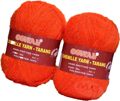 Simi Enterprise Represents Oswal 3 Ply Knitting Yarn Wool, Deep Orange 400 gm Art-HEH