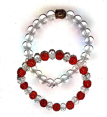 SHREENATHJI Rudraksha Crystal Bracelet Set