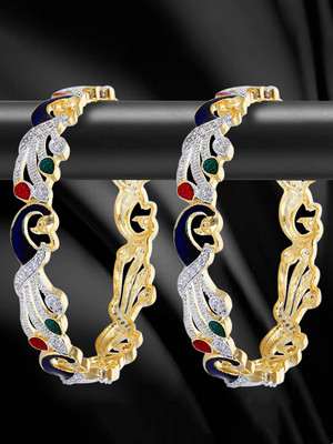 YouBella Alloy Cubic Zirconia Bangle Set(Pack of 2)