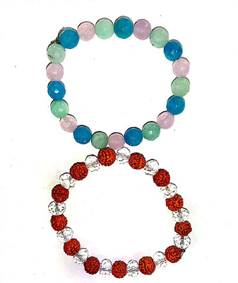 SHREENATHJI Rudraksha Quartz Bracelet Set