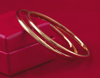 FFC-FASHION FOR CHOICE Copper Gold-plated Bangle Set(Pack of 2)