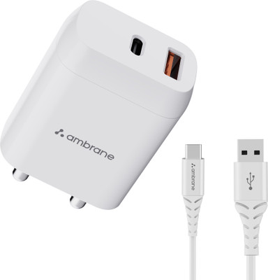 Ambrane 30 W 3 A Wall Charger for Mobile with Detachable Cable(White, Cable Included)