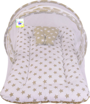 Toddylon Cotton Baby Bed Sized Bedding Set(Green, 1pc Mosquito Net bed)